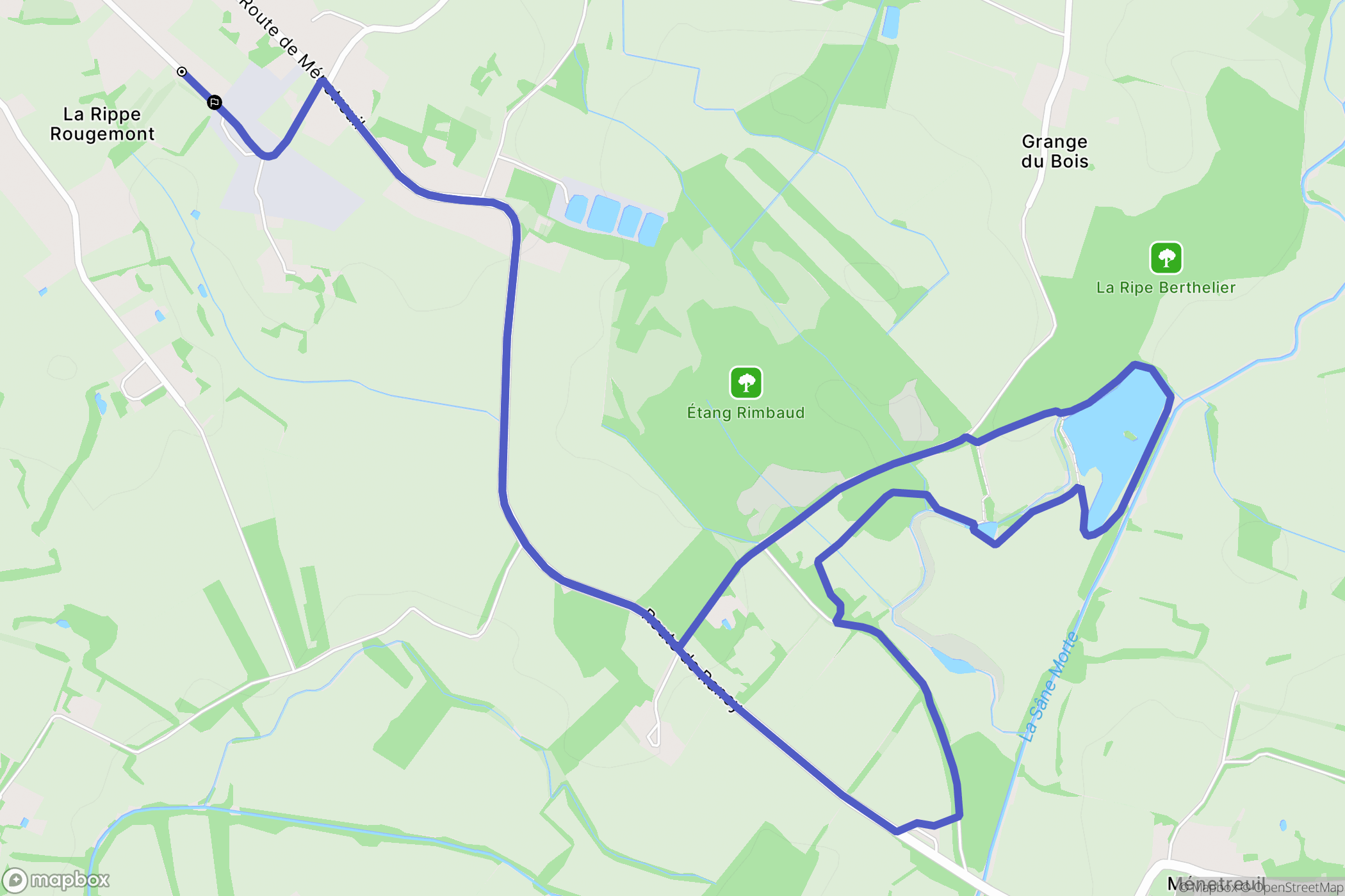 Rancy : carte du parcours de randonnée - France