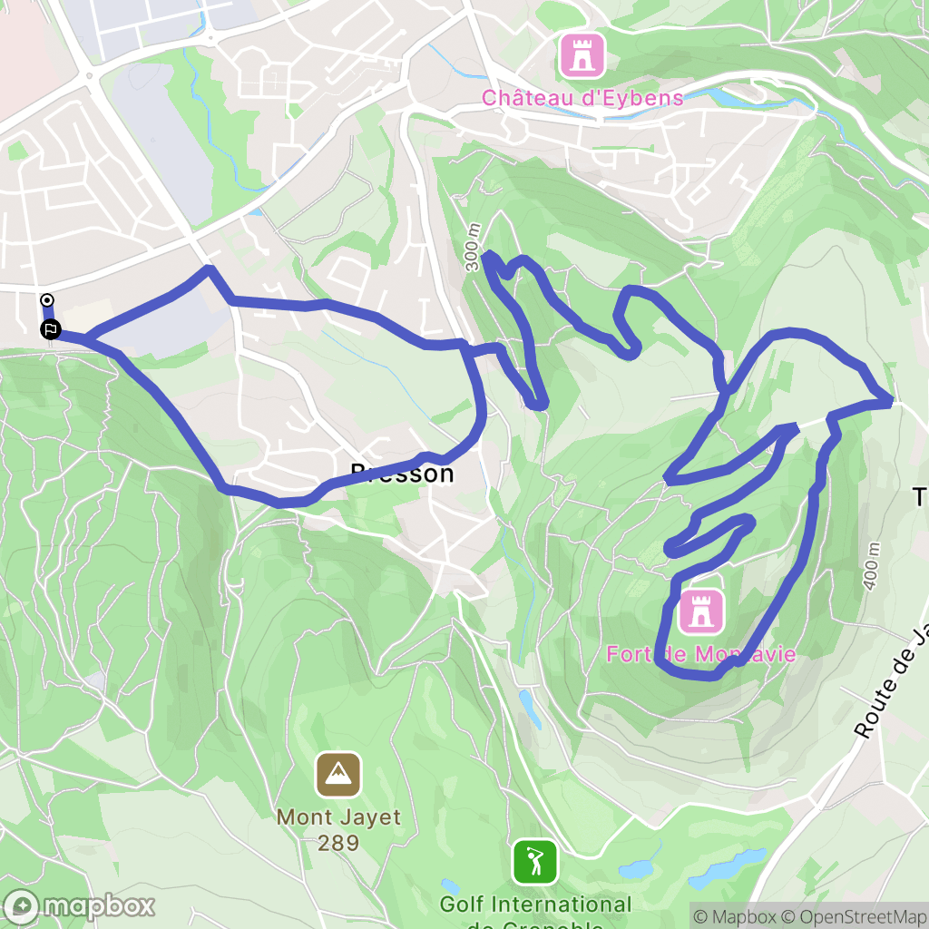Échirolles : carte du parcours de randonnée - France