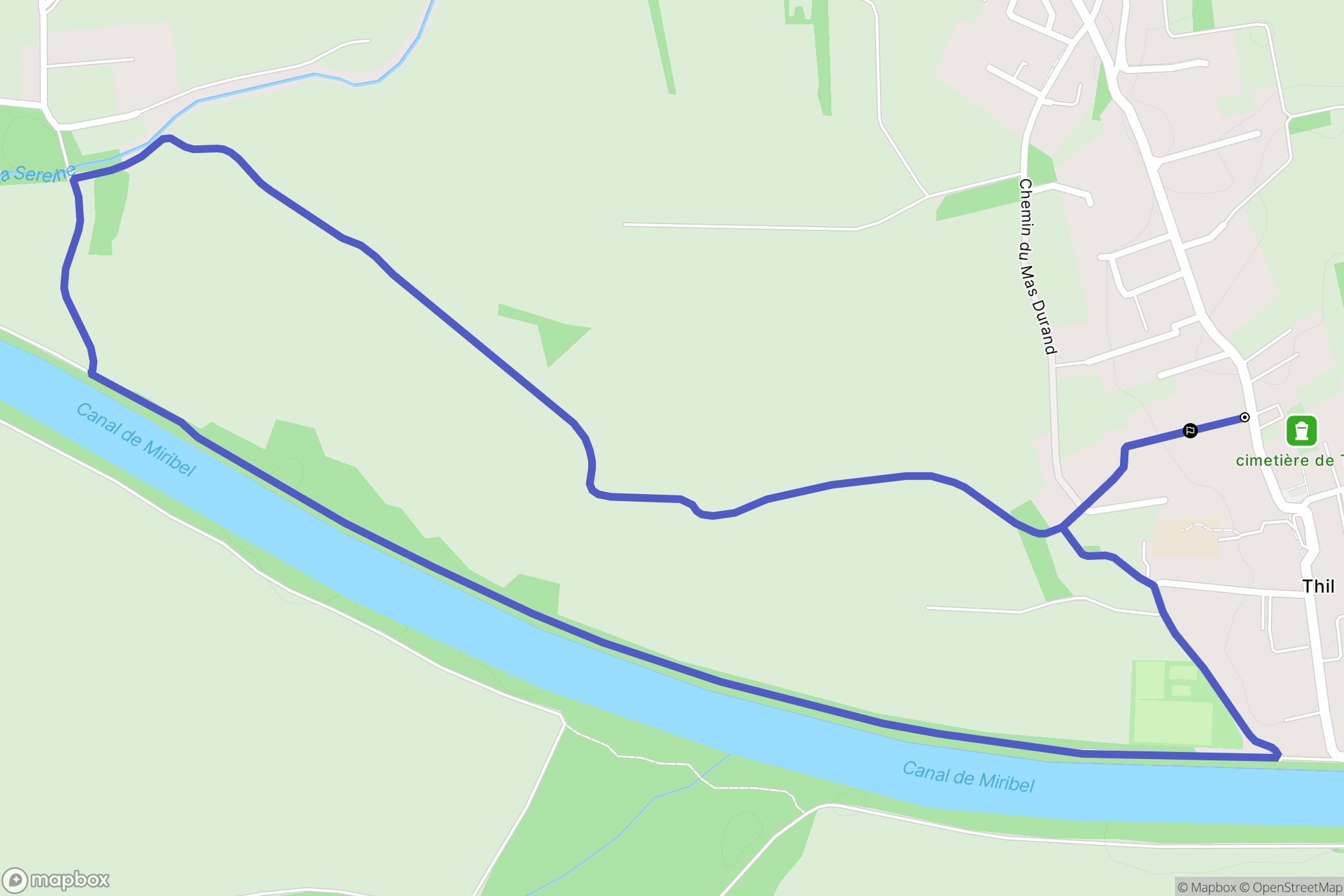 Thil : carte du parcours de randonnée - France
