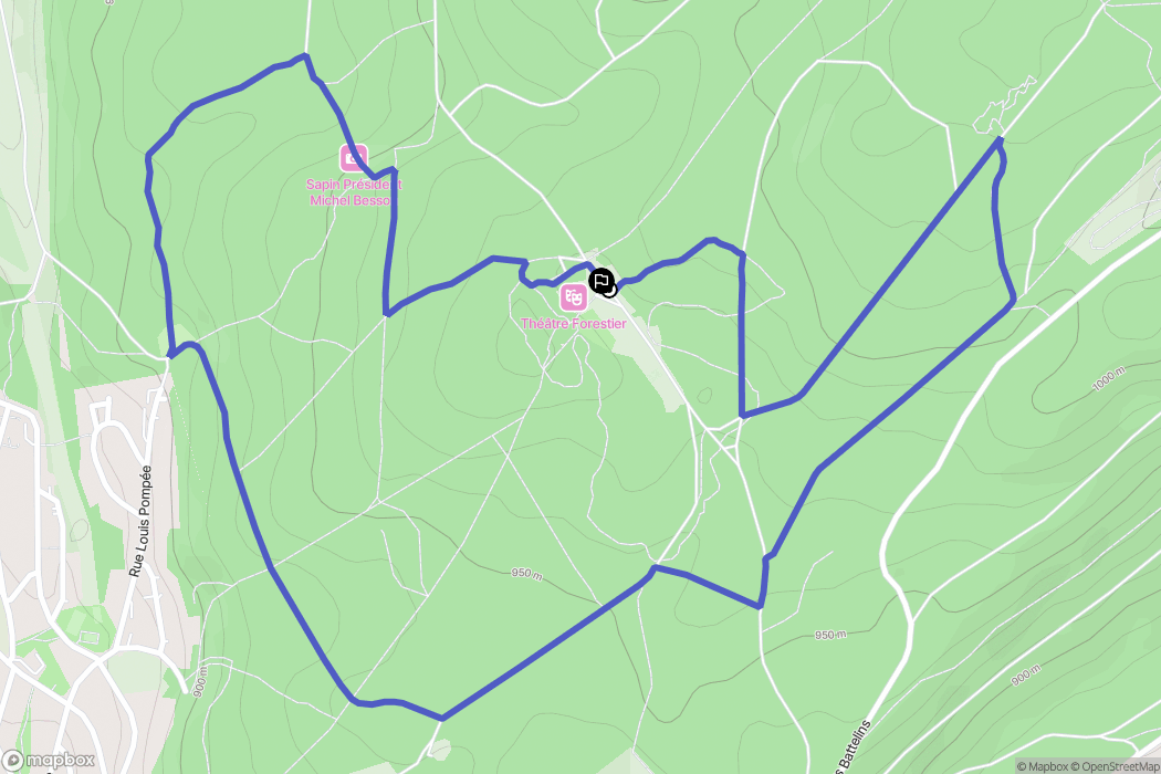 Pontarlier : carte du parcours de randonnée - France