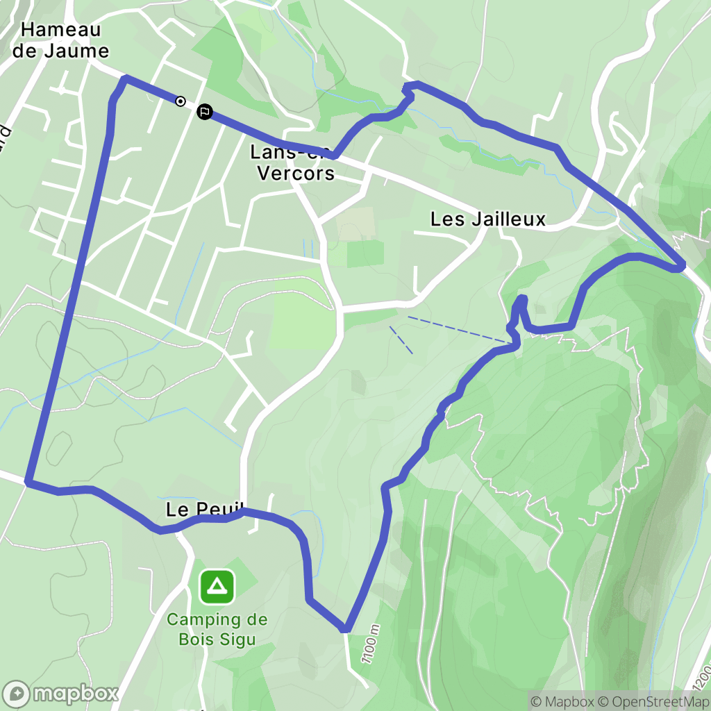 Lans-en-Vercors : carte du parcours de randonnée - France