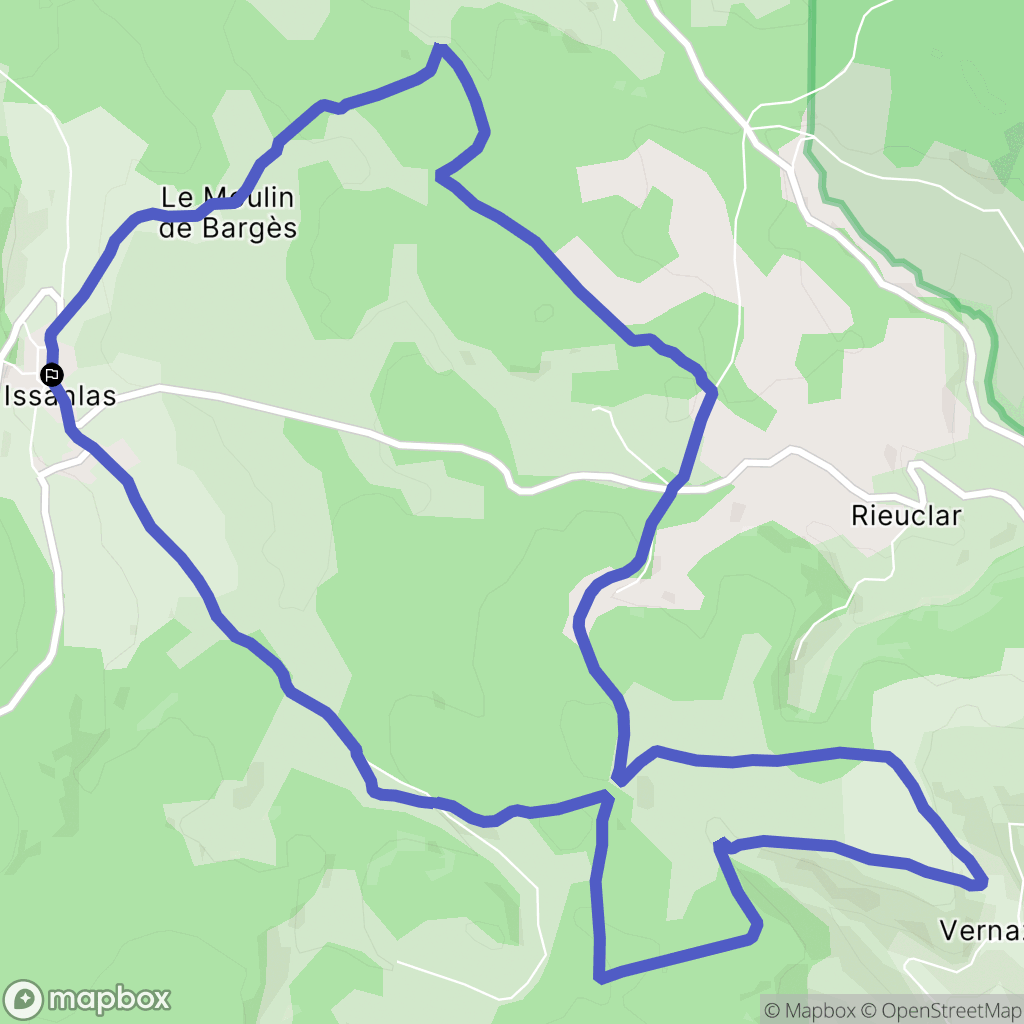 Issanlas : carte du parcours de randonnée - France
