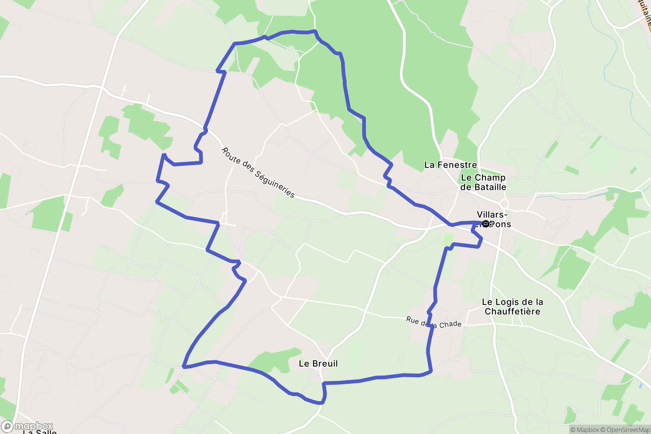 Villars-en-Pons : carte du parcours de randonnée - France