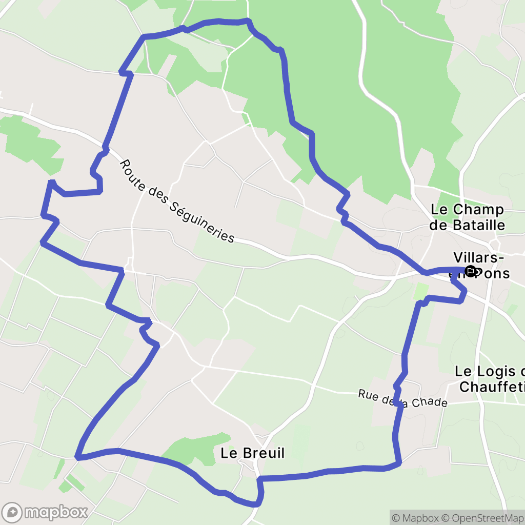 Villars-en-Pons : carte du parcours de randonnée - France