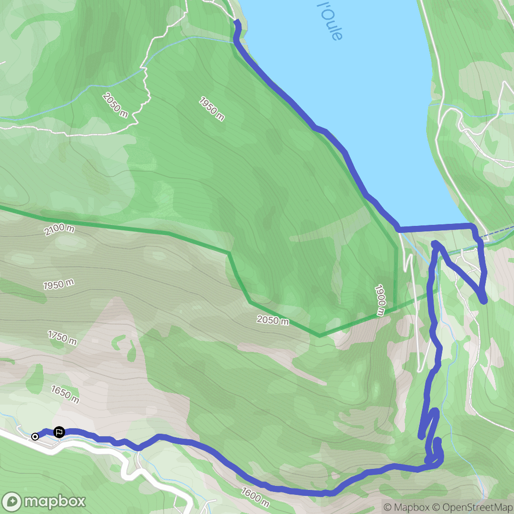 Aragnouet : carte du parcours de randonnée - France