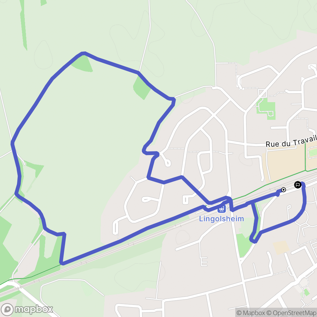 Lingolsheim : carte du parcours de randonnée - France