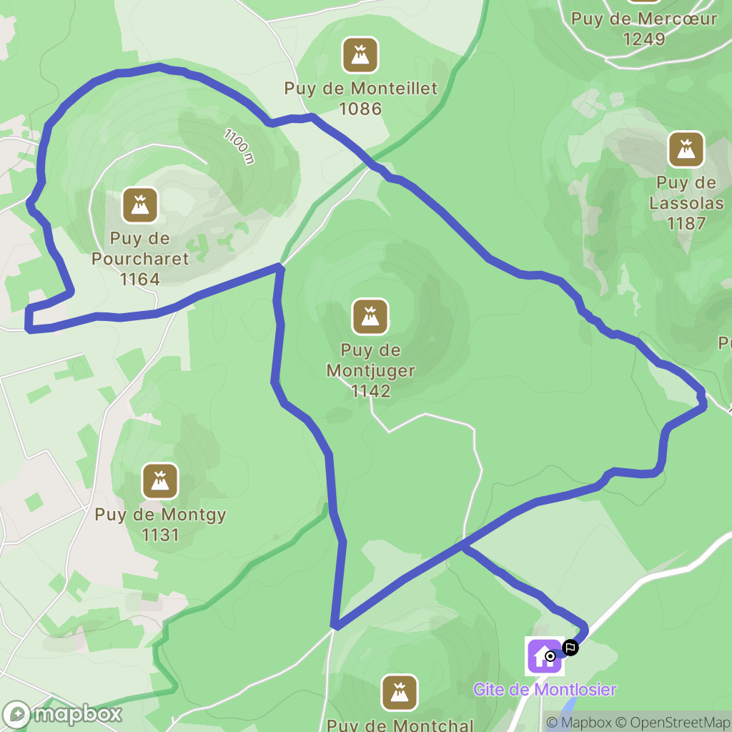 Aydat : carte du parcours de randonnée - France