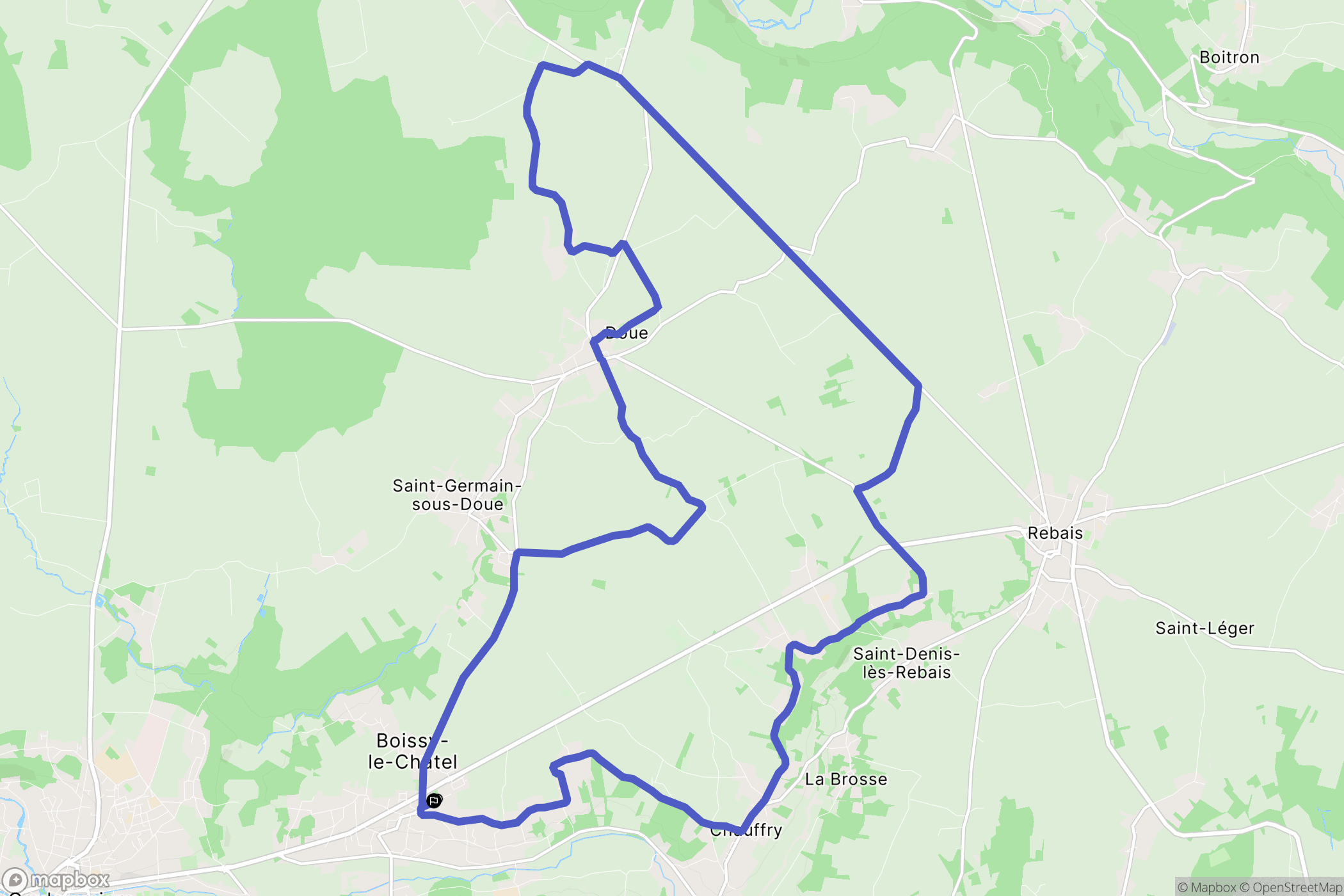 Boissy-le-Châtel : carte du parcours de randonnée - France