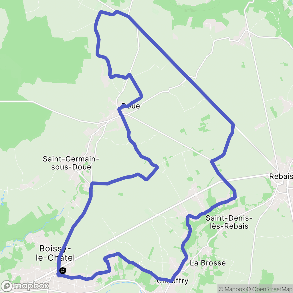 Boissy-le-Châtel : carte du parcours de randonnée - France