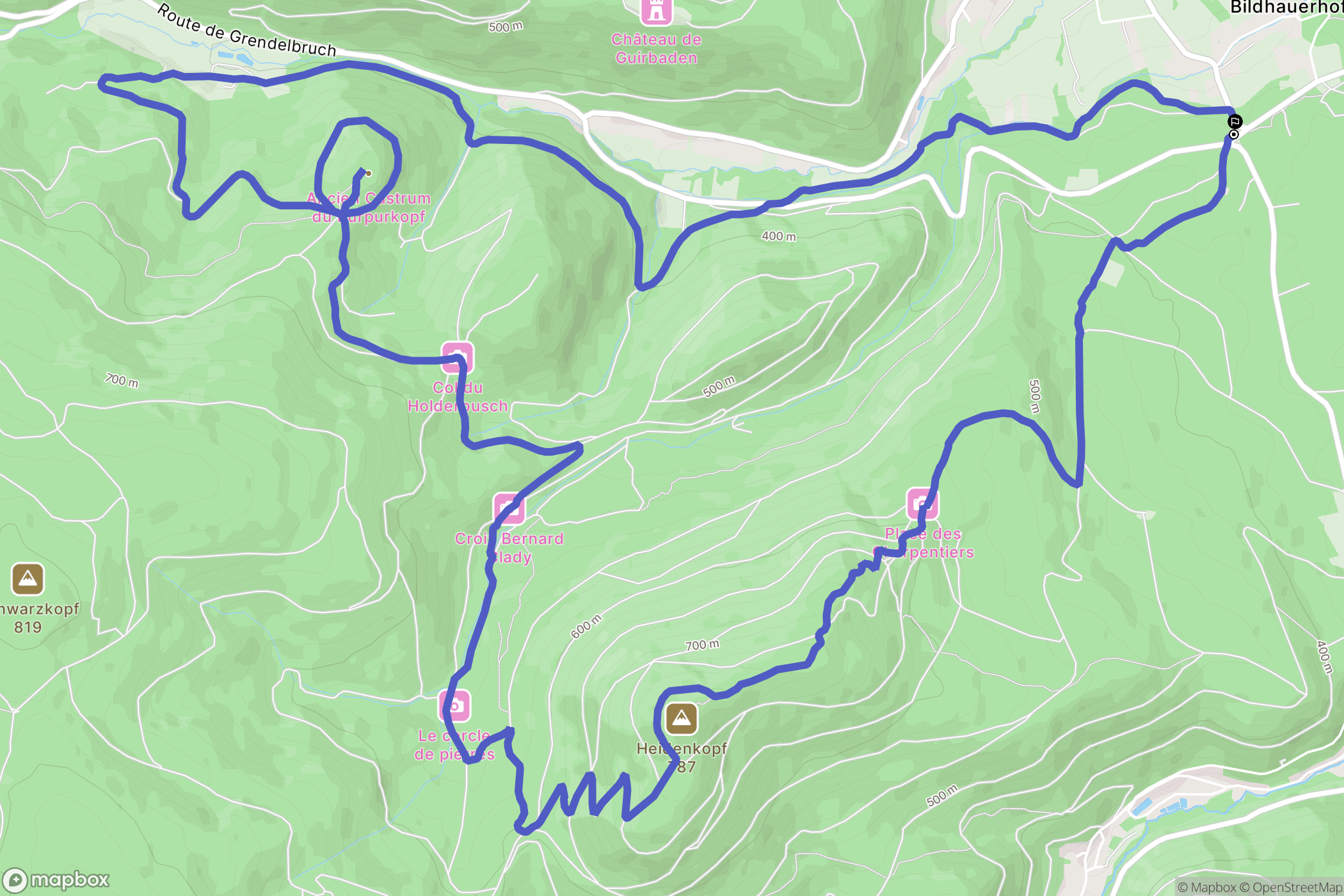 Rosheim : carte du parcours de randonnée - France