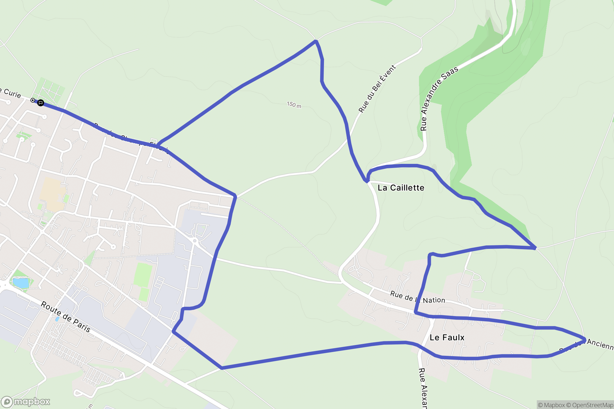 Franqueville Saint Pierre : carte du parcours de randonnée - France