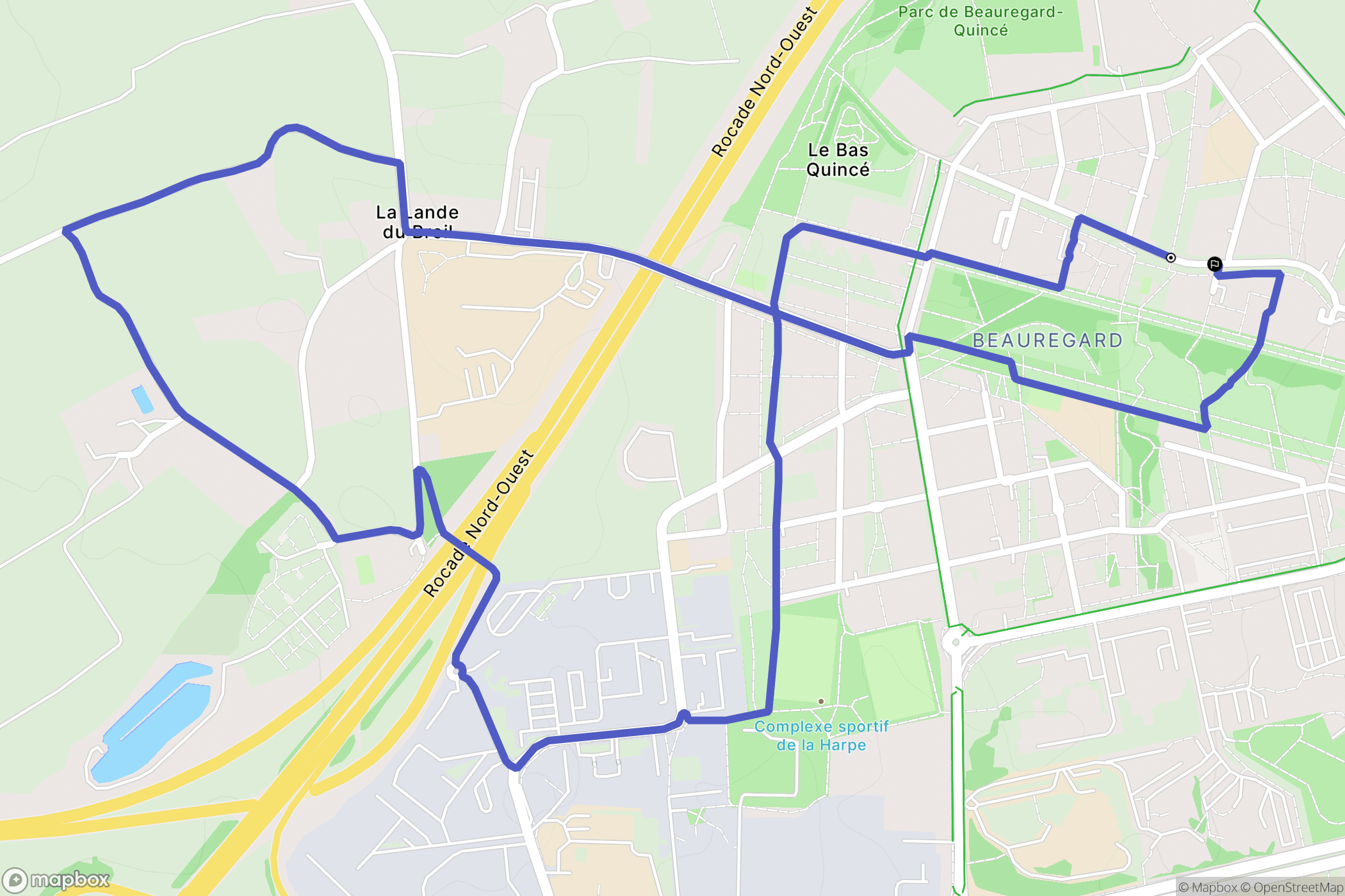 Rennes : carte du parcours de randonnée - France