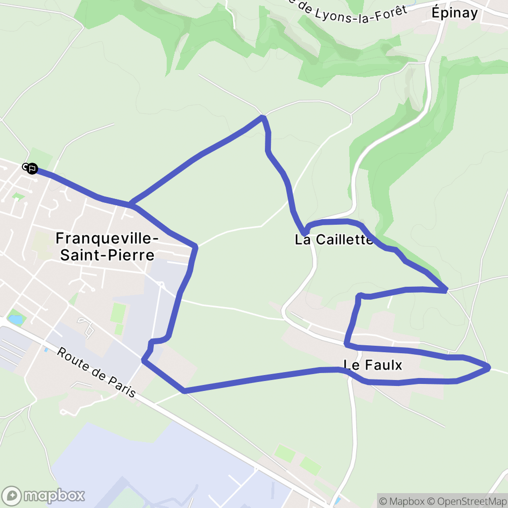 Franqueville Saint Pierre : carte du parcours de randonnée - France