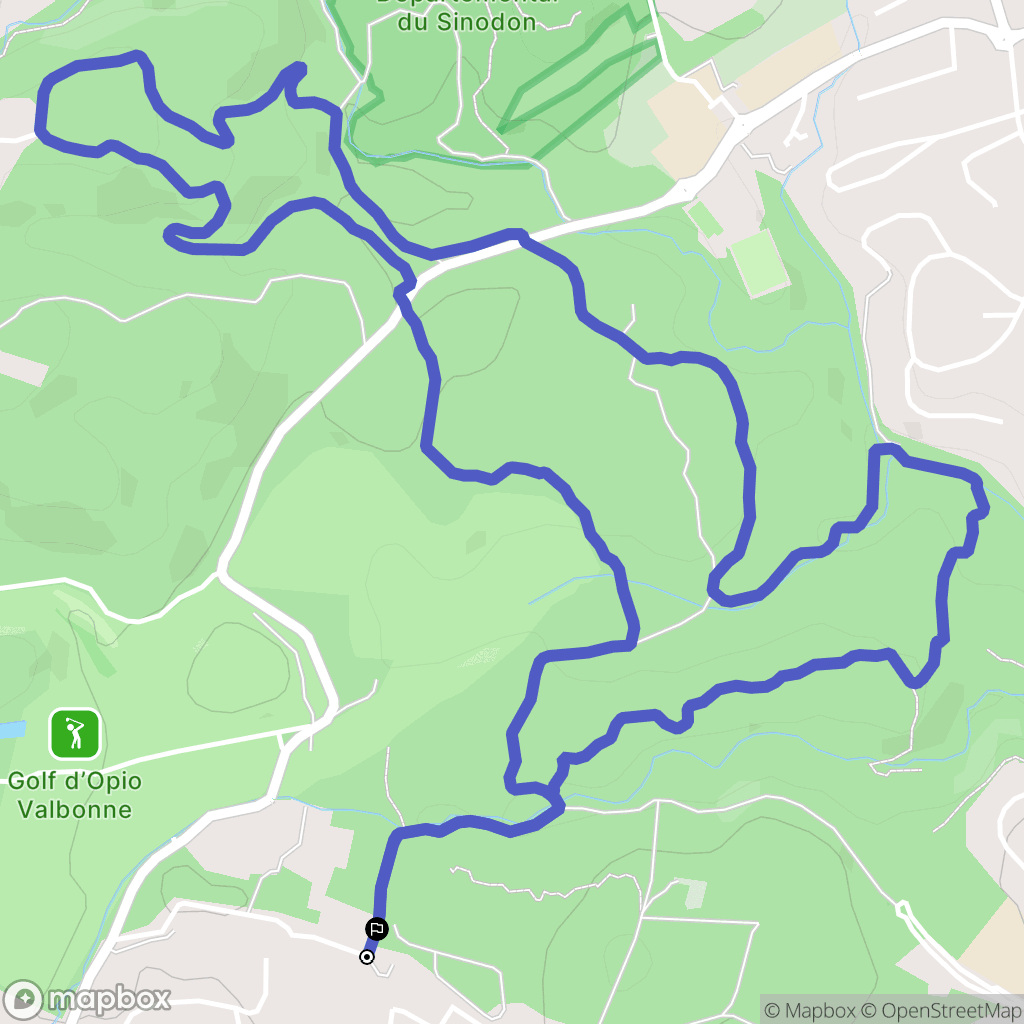 Valbonne : carte du parcours de randonnée - France