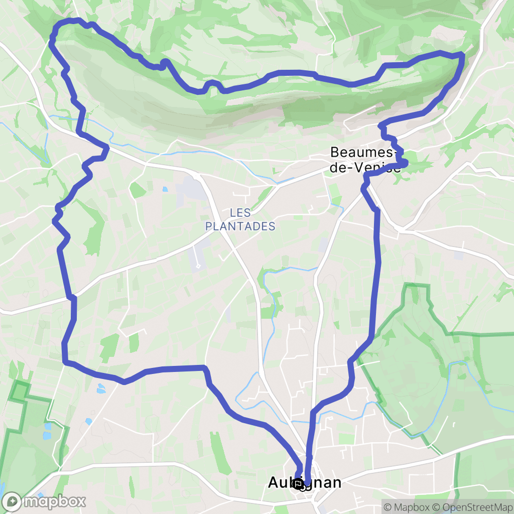 Aubignan : carte du parcours de randonnée - France