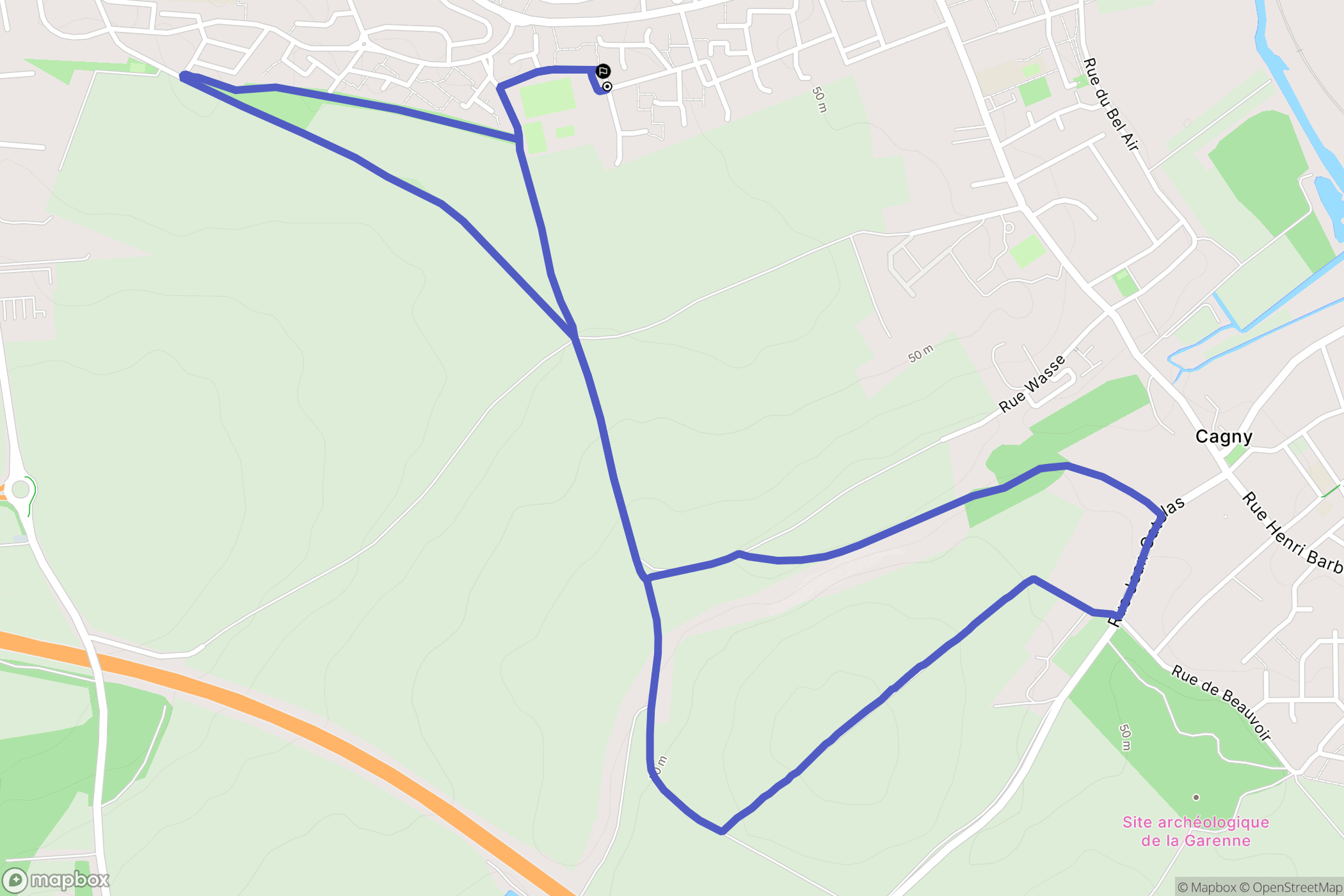 Amiens : carte du parcours de randonnée - France