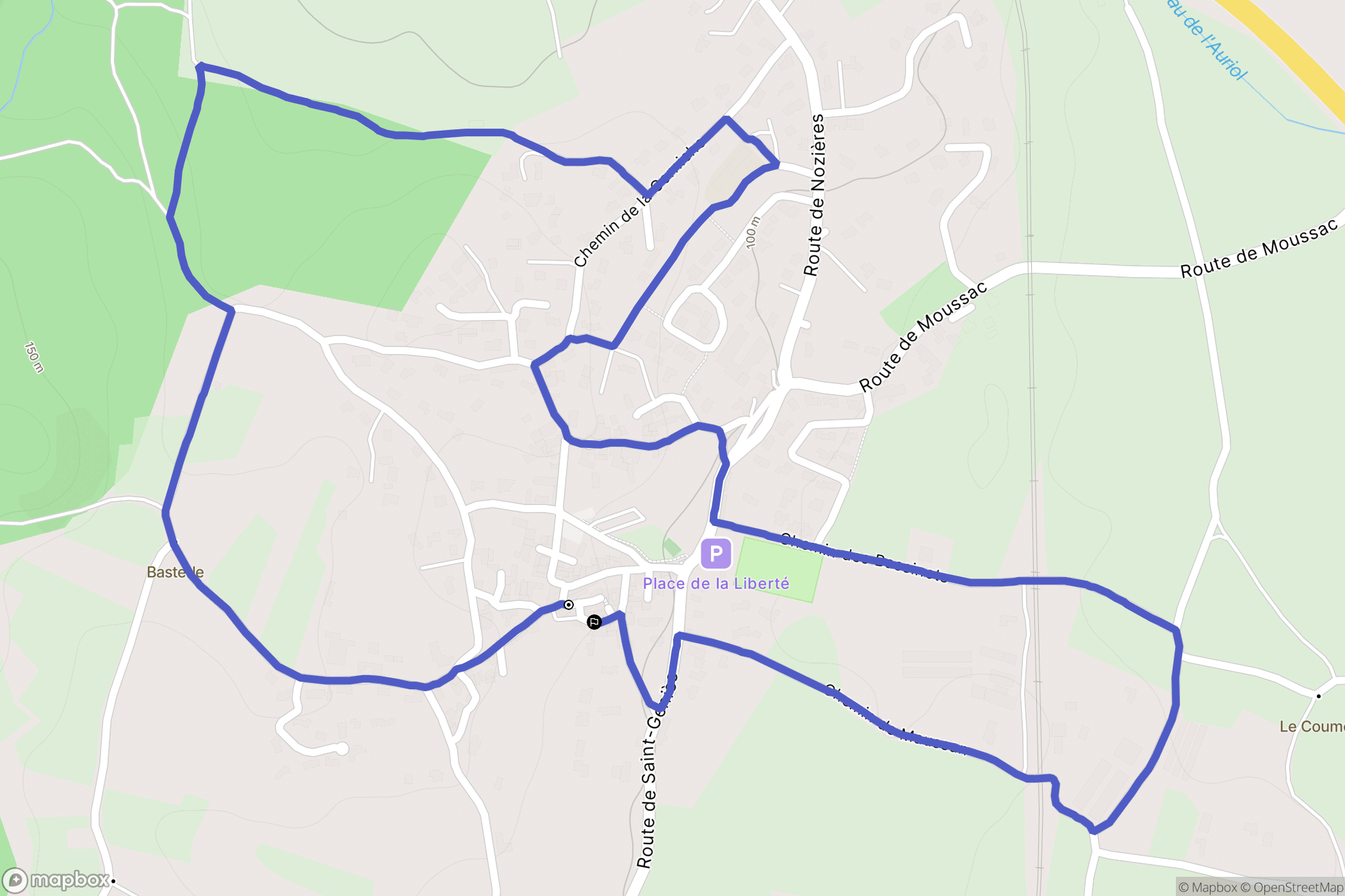 Sauzet : carte du parcours de randonnée - France