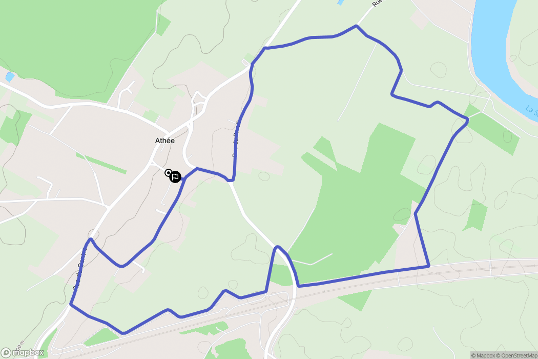 Athée : carte du parcours de randonnée - France