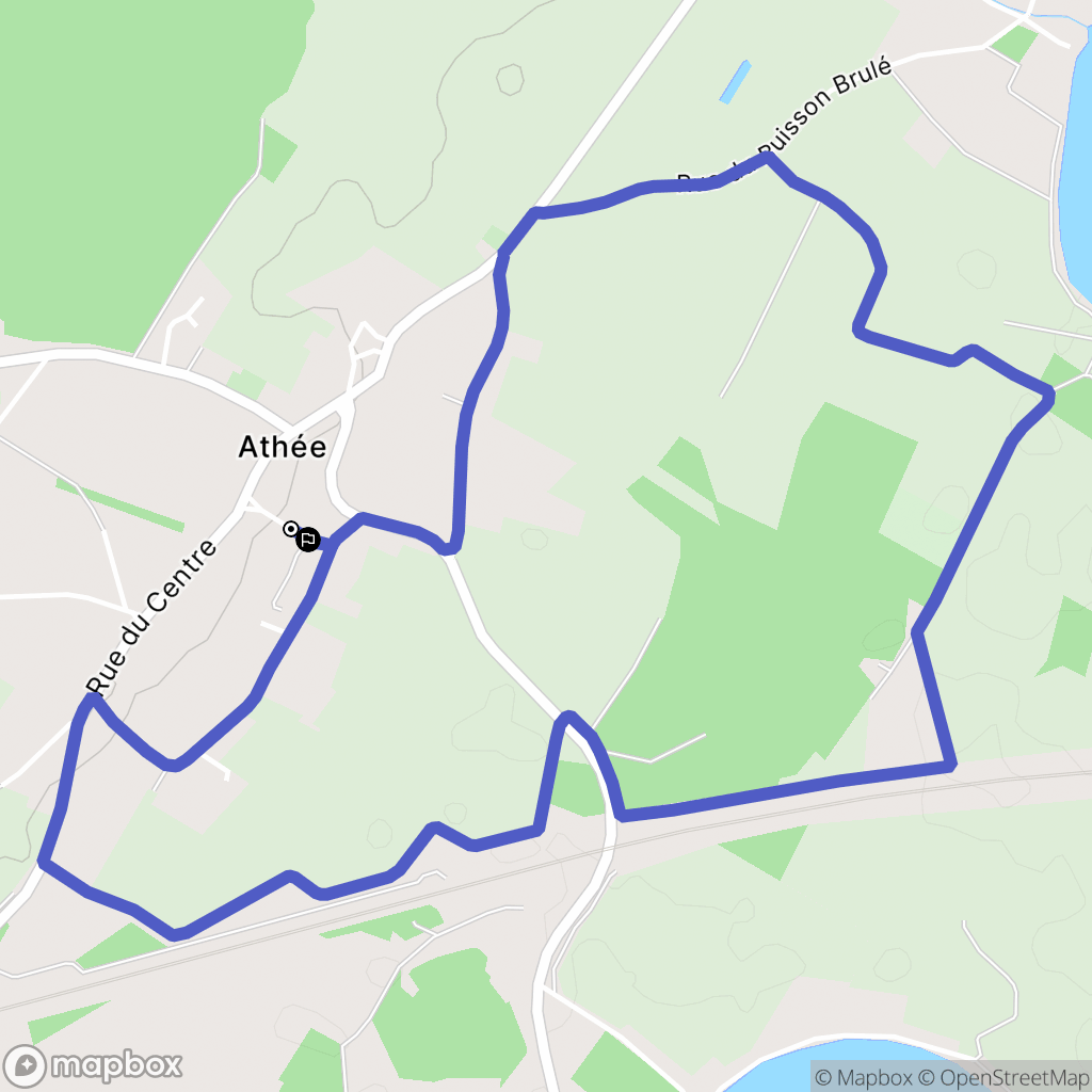 Athée : carte du parcours de randonnée - France