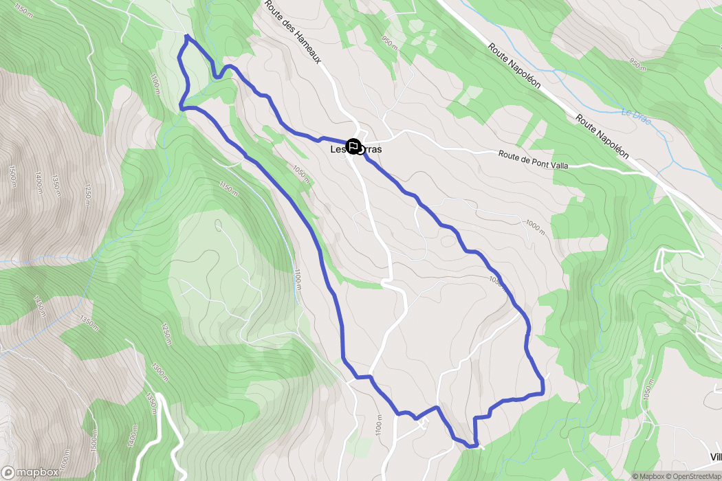 Le Noyer : carte du parcours de randonnée - France