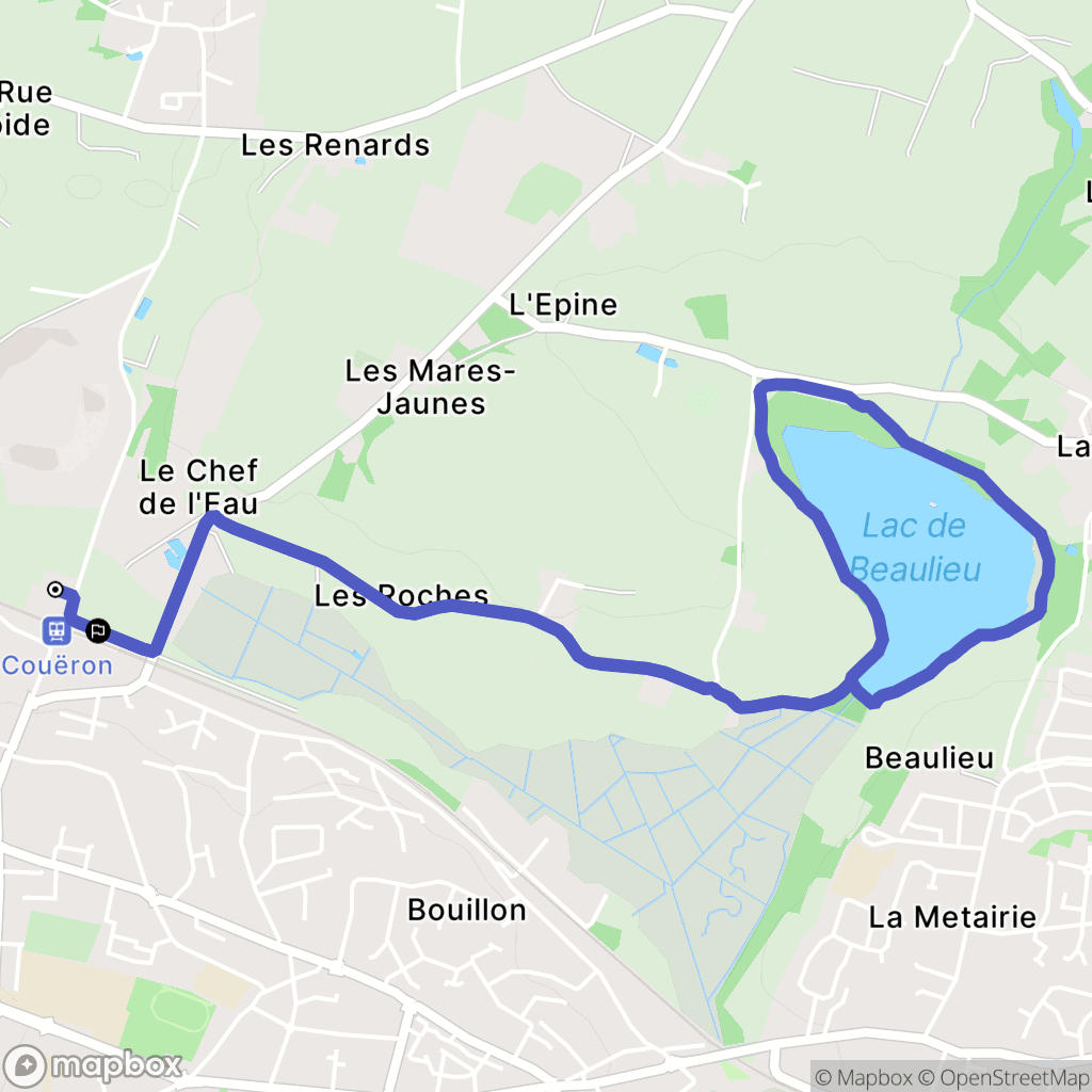 Couëron : carte du parcours de randonnée - France