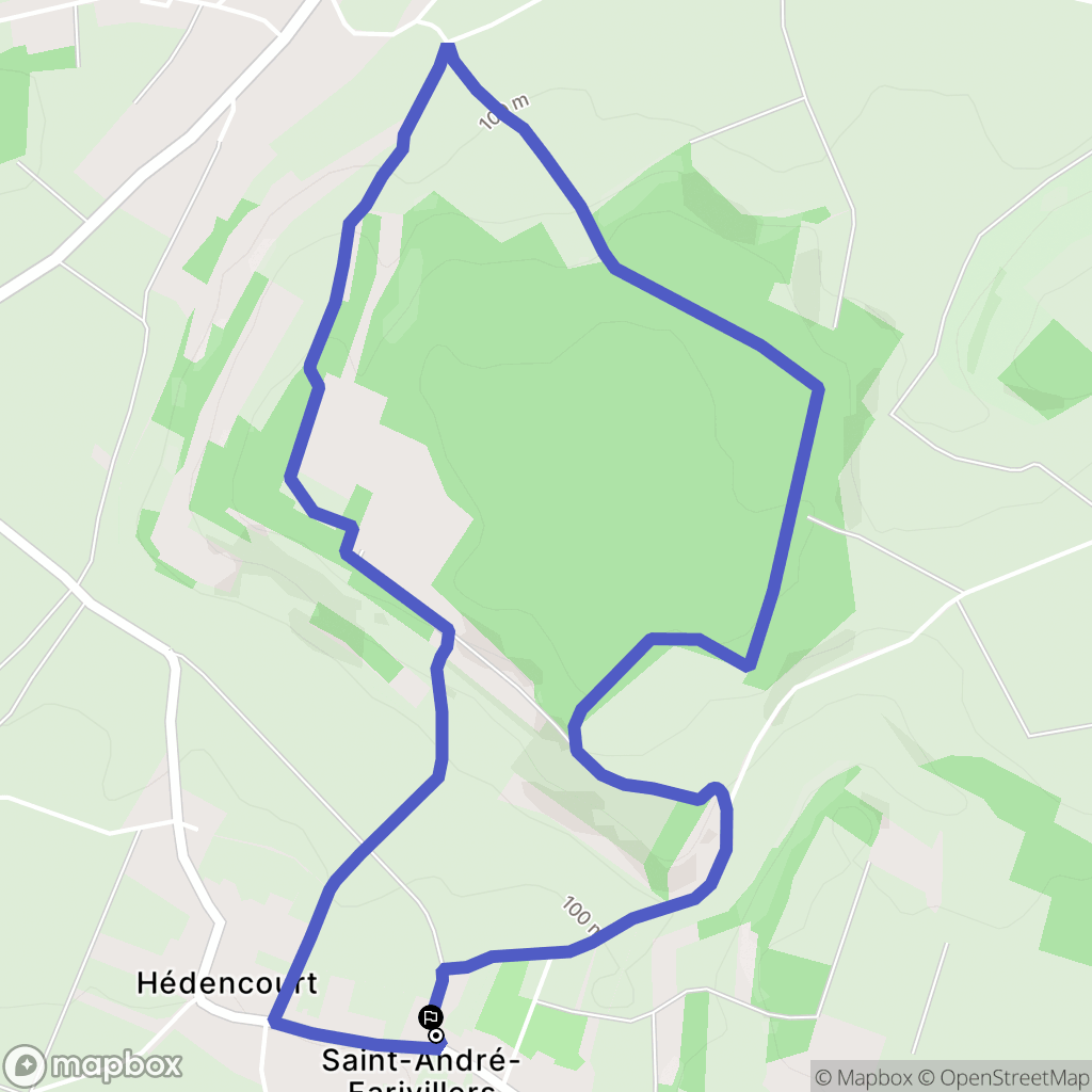 Saint-André-Farivillers : carte du parcours de randonnée - France