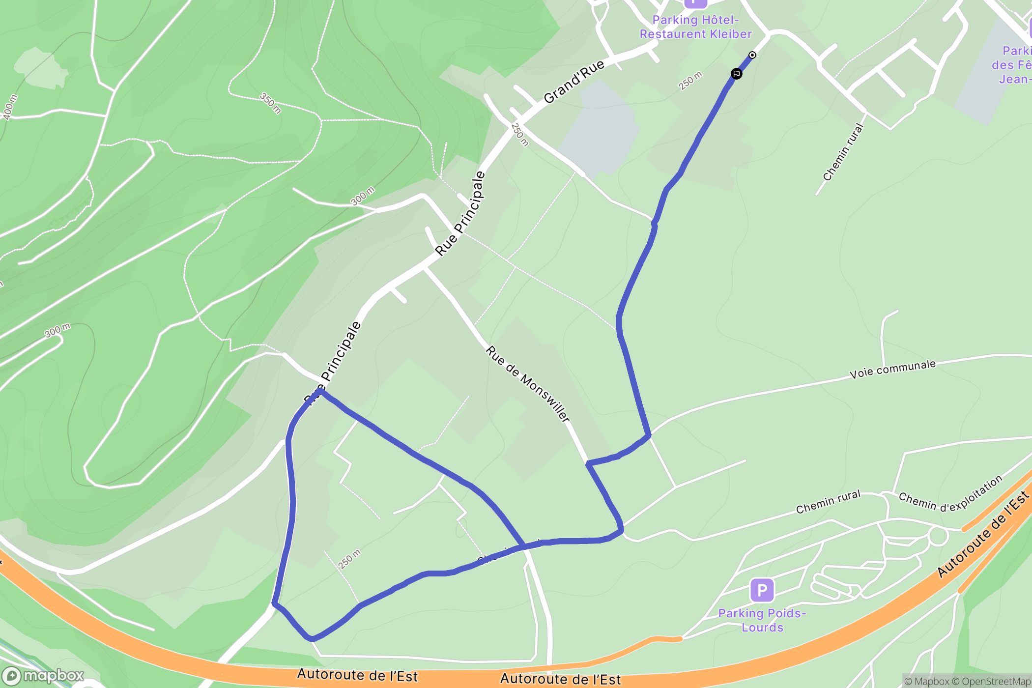 Saint-Jean-Saverne : carte du parcours de randonnée - France