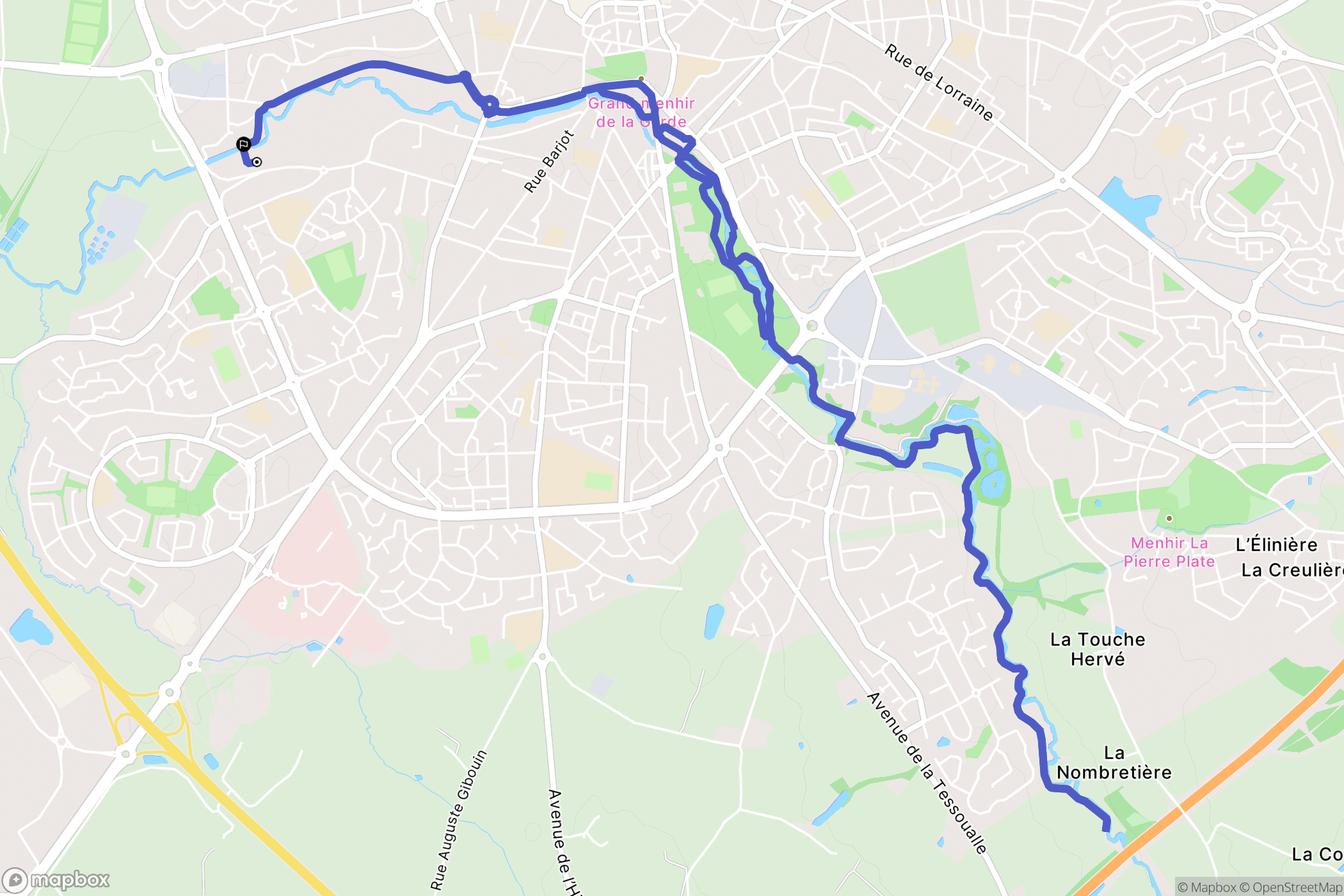 Cholet : carte du parcours de randonnée - France