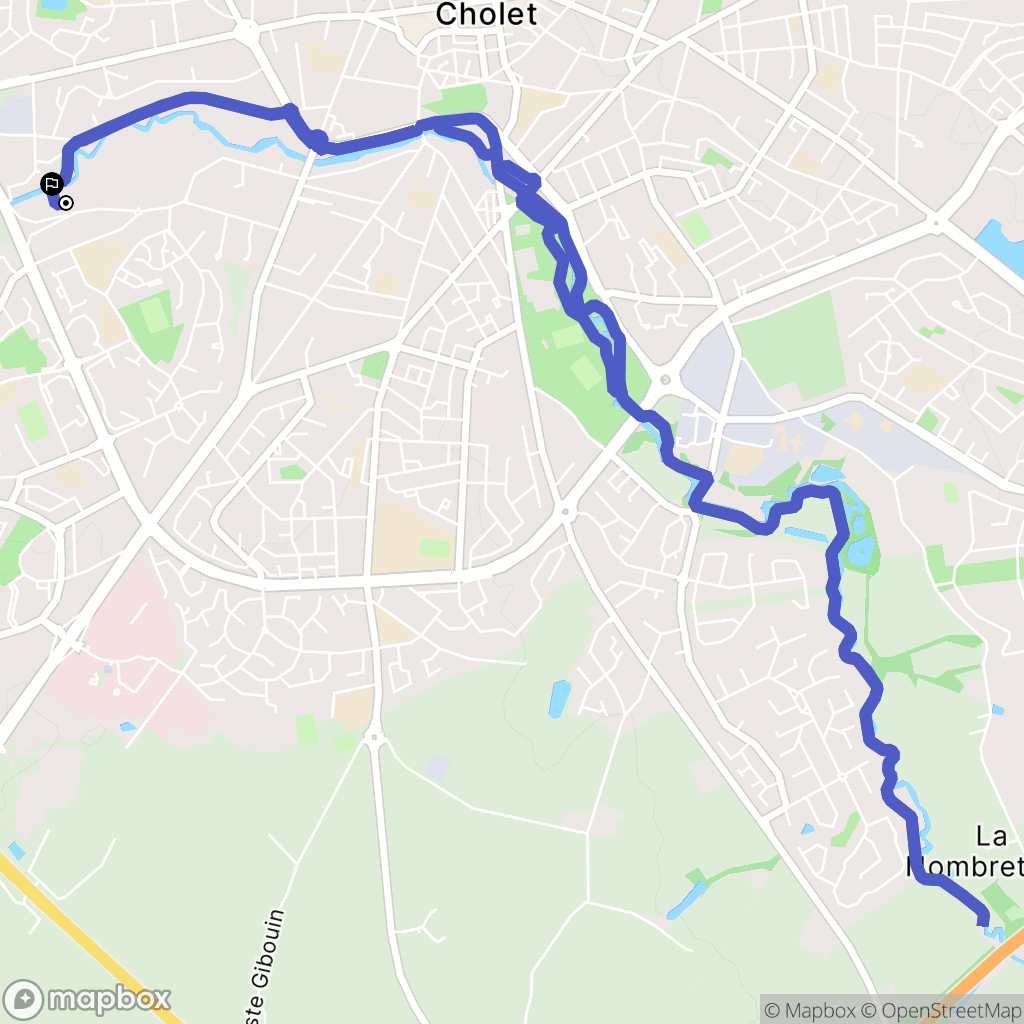 Cholet : carte du parcours de randonnée - France