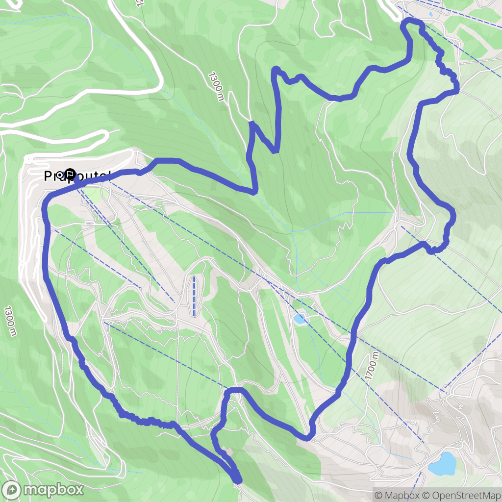 LES 7 LAUX PRAPOUTEL : carte du parcours de randonnée - France