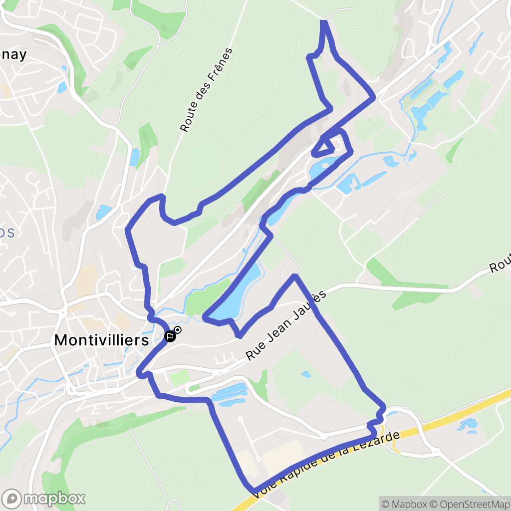 Montivilliers : carte du parcours de randonnée - France