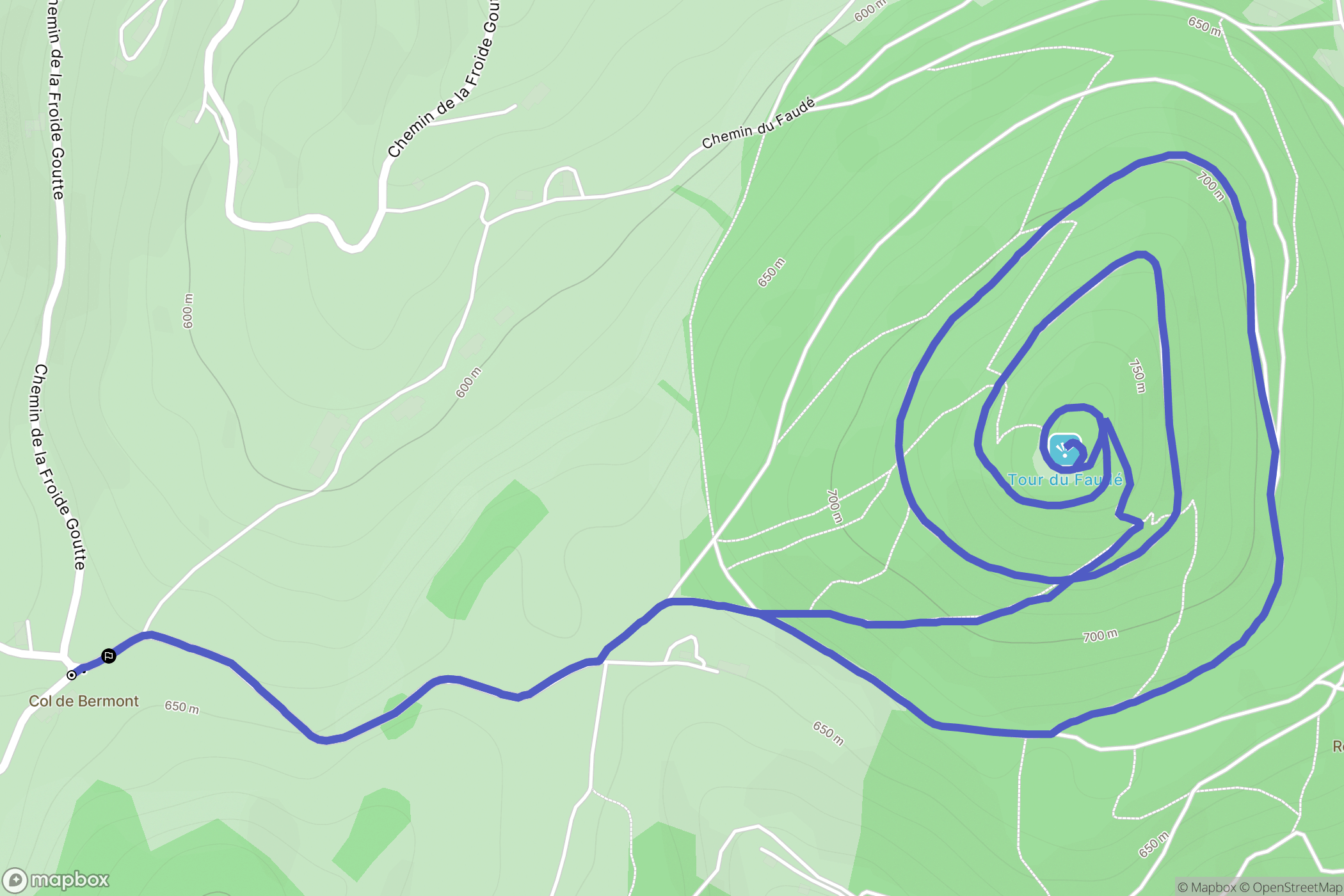Orbey : carte du parcours de randonnée - France