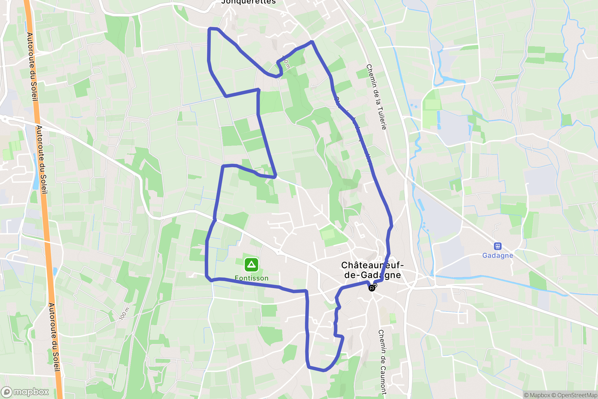 Châteauneuf-de-Gadagne : carte du parcours de randonnée - France