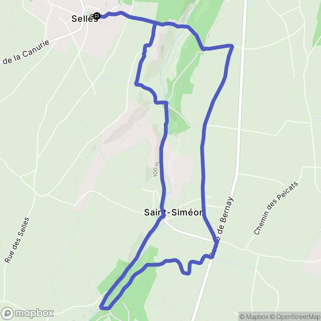 Selles : carte du parcours de randonnée - France