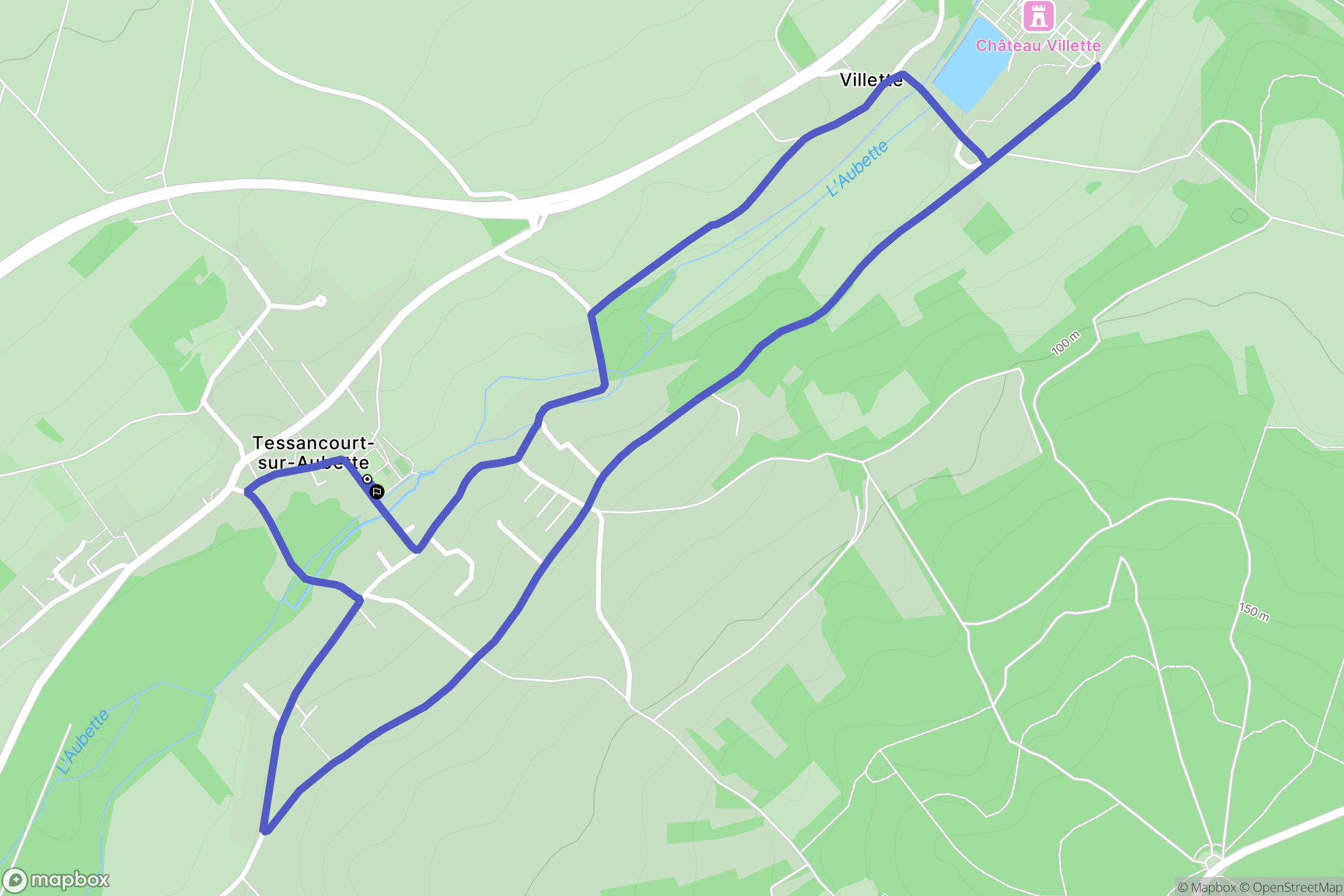 Tessancourt-sur-Aubette : carte du parcours de randonnée - France