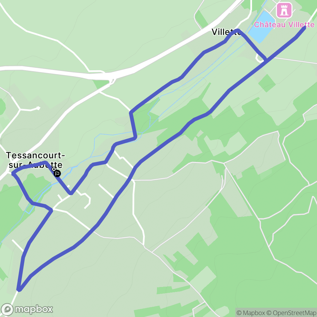 Tessancourt-sur-Aubette : carte du parcours de randonnée - France