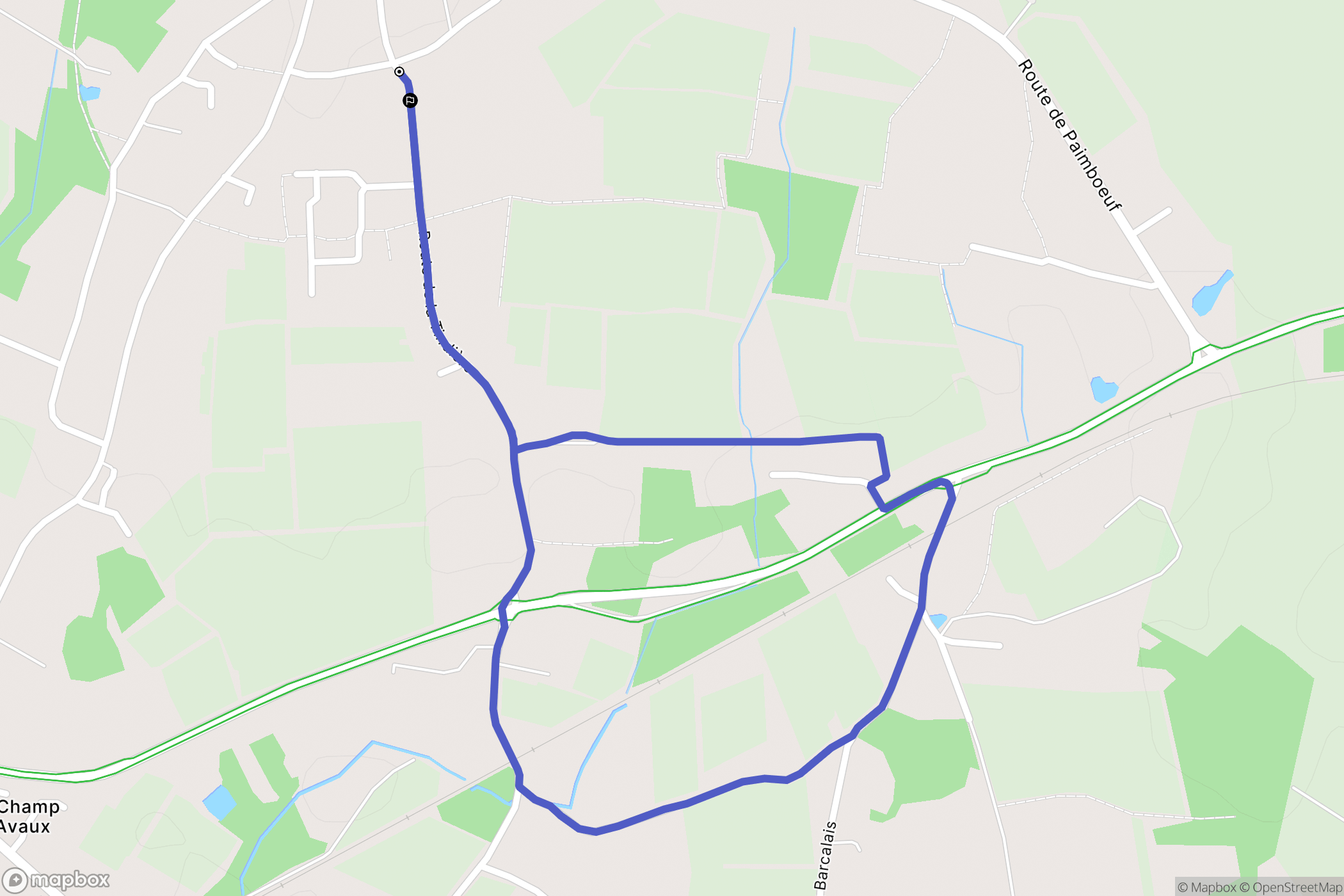 Bouaye : carte du parcours de randonnée - France