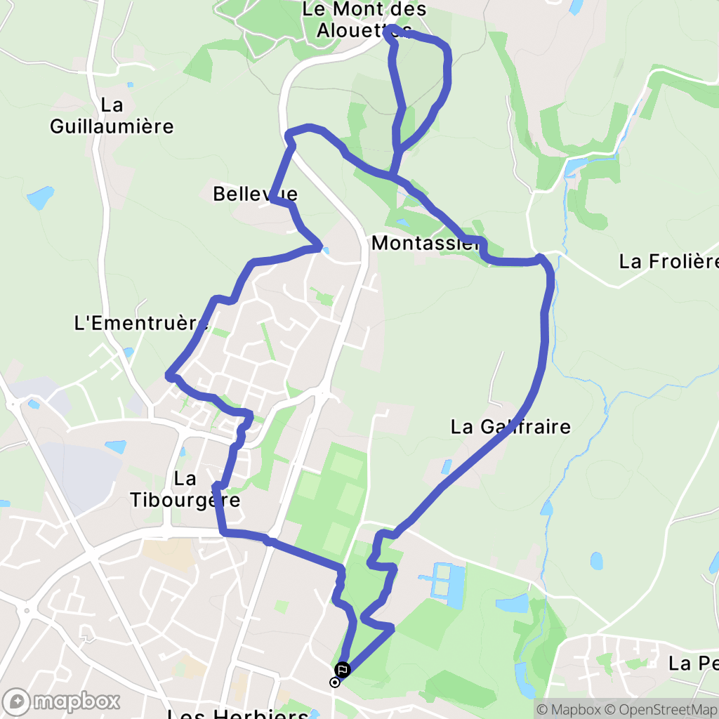 Les Herbiers : carte du parcours de randonnée - France