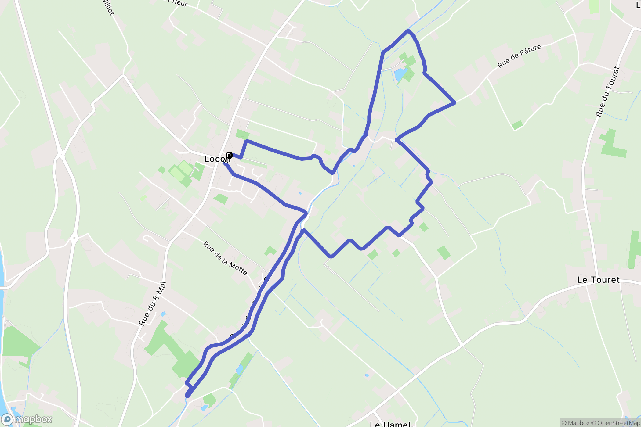 Locon : carte du parcours de randonnée - France