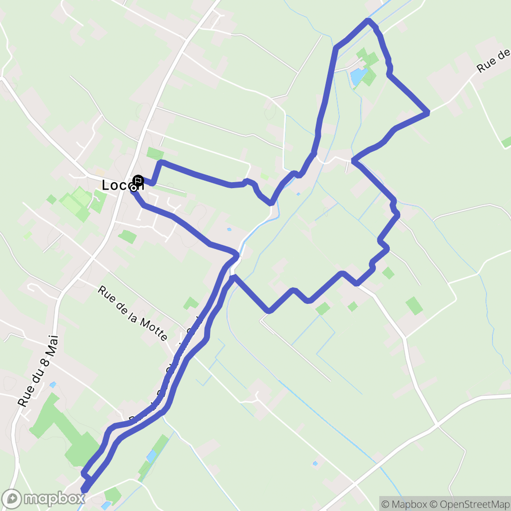Locon : carte du parcours de randonnée - France