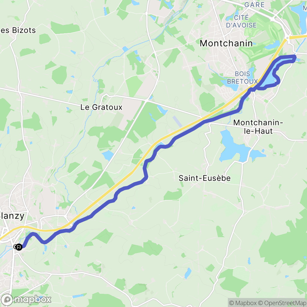 Blanzy : carte du parcours de randonnée - France