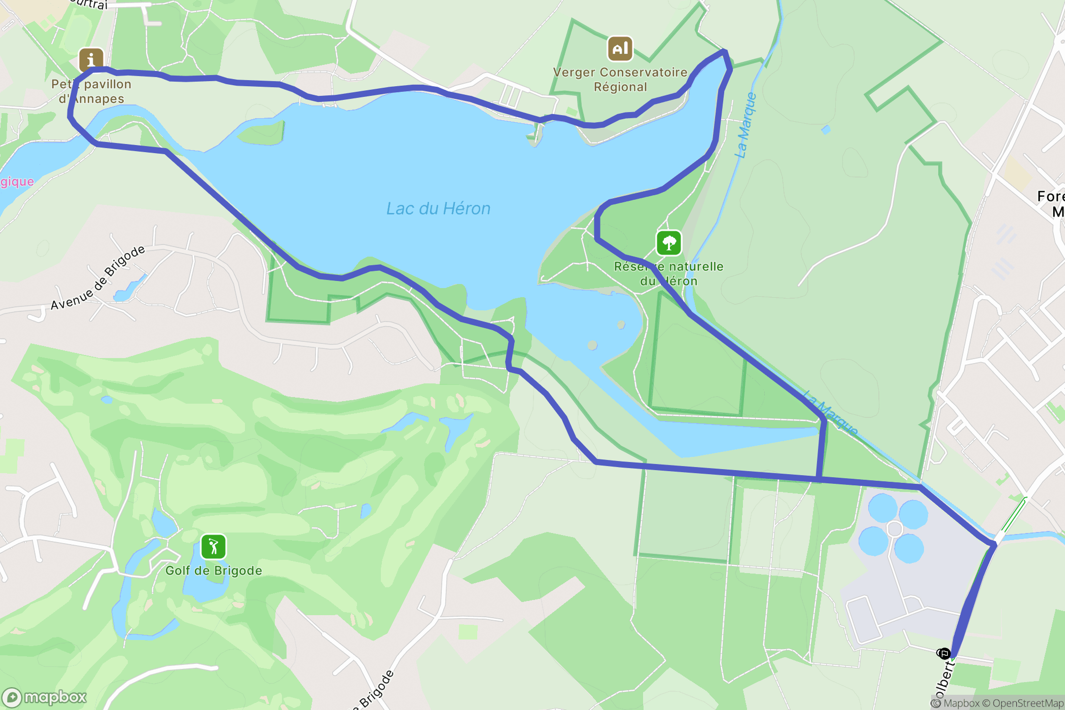 Villeneuve-d'Ascq : carte du parcours de randonnée - France