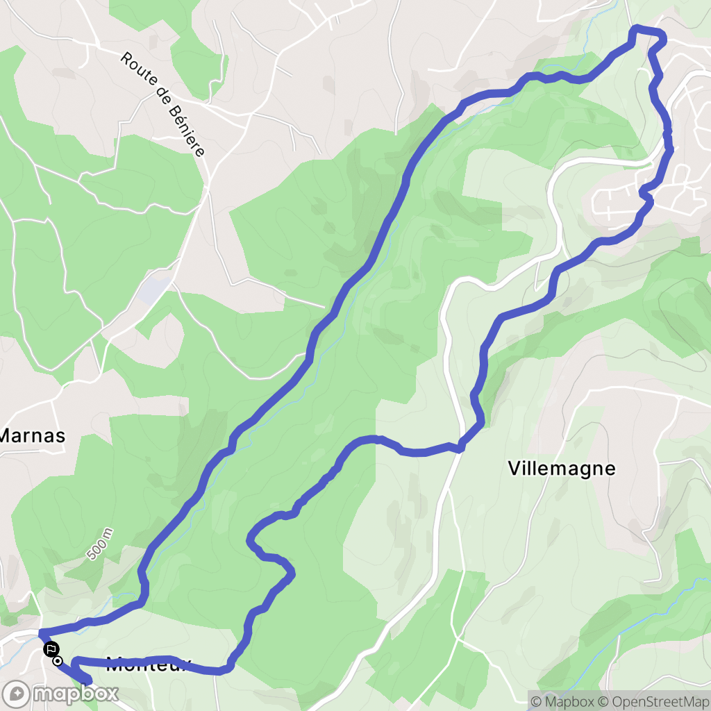 La Fouillouse : carte du parcours de randonnée - France