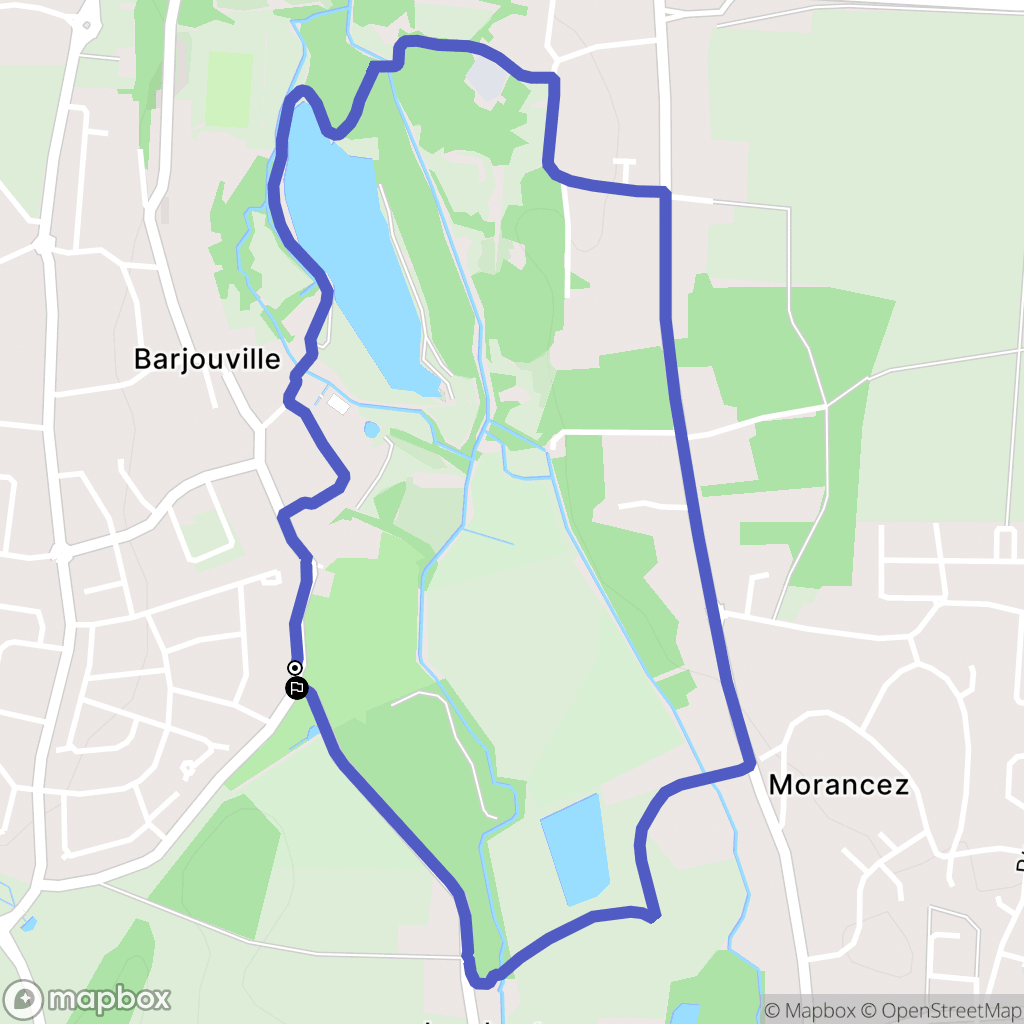 Barjouville : carte du parcours de randonnée - France
