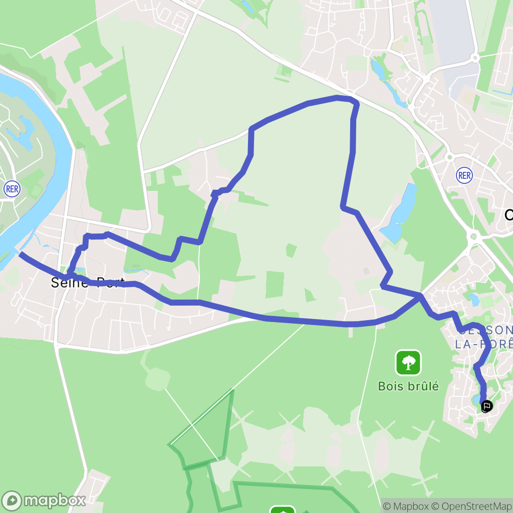 Cesson : carte du parcours de randonnée - France