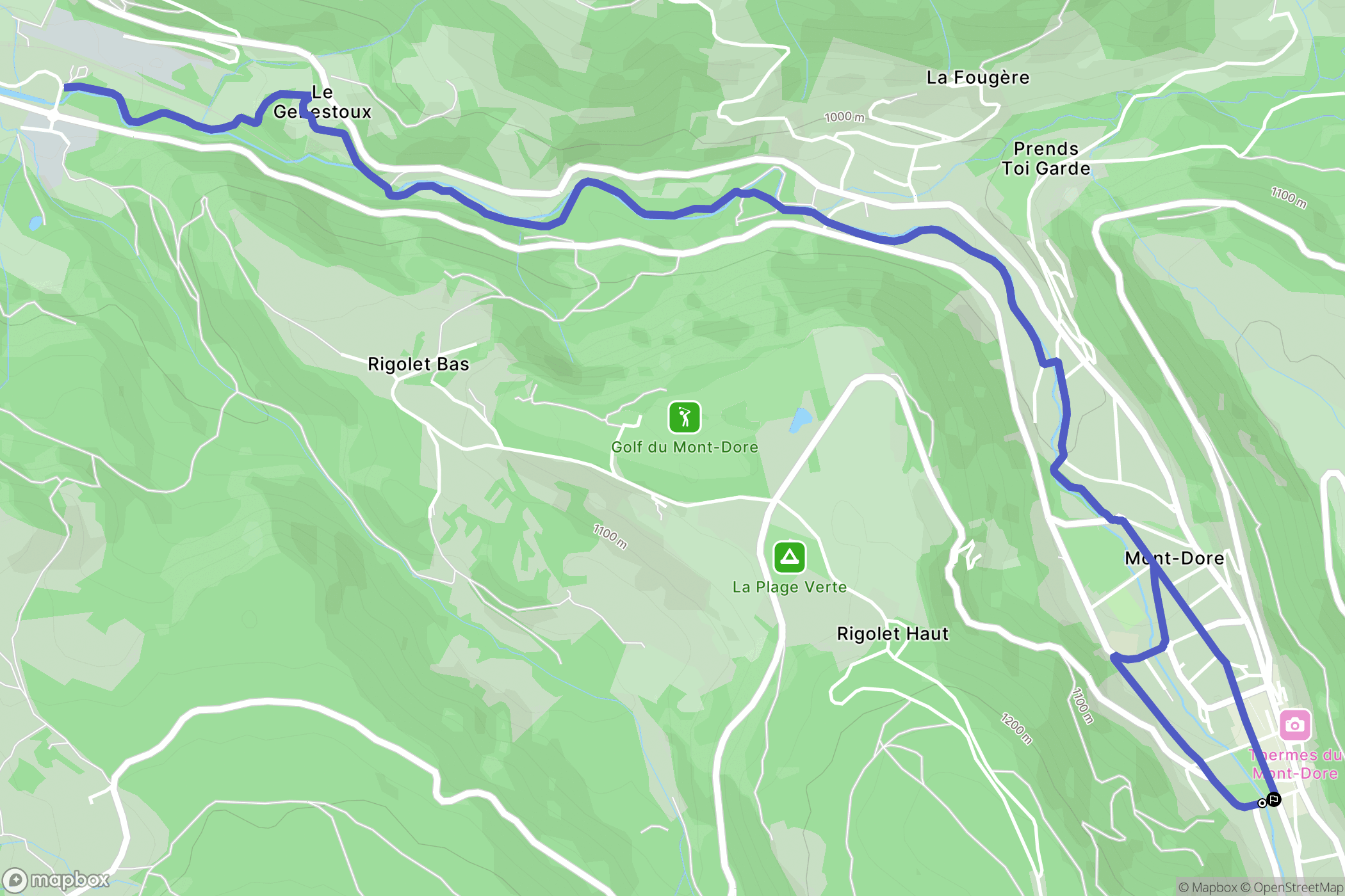 Mont-Dore : carte du parcours de randonnée - France