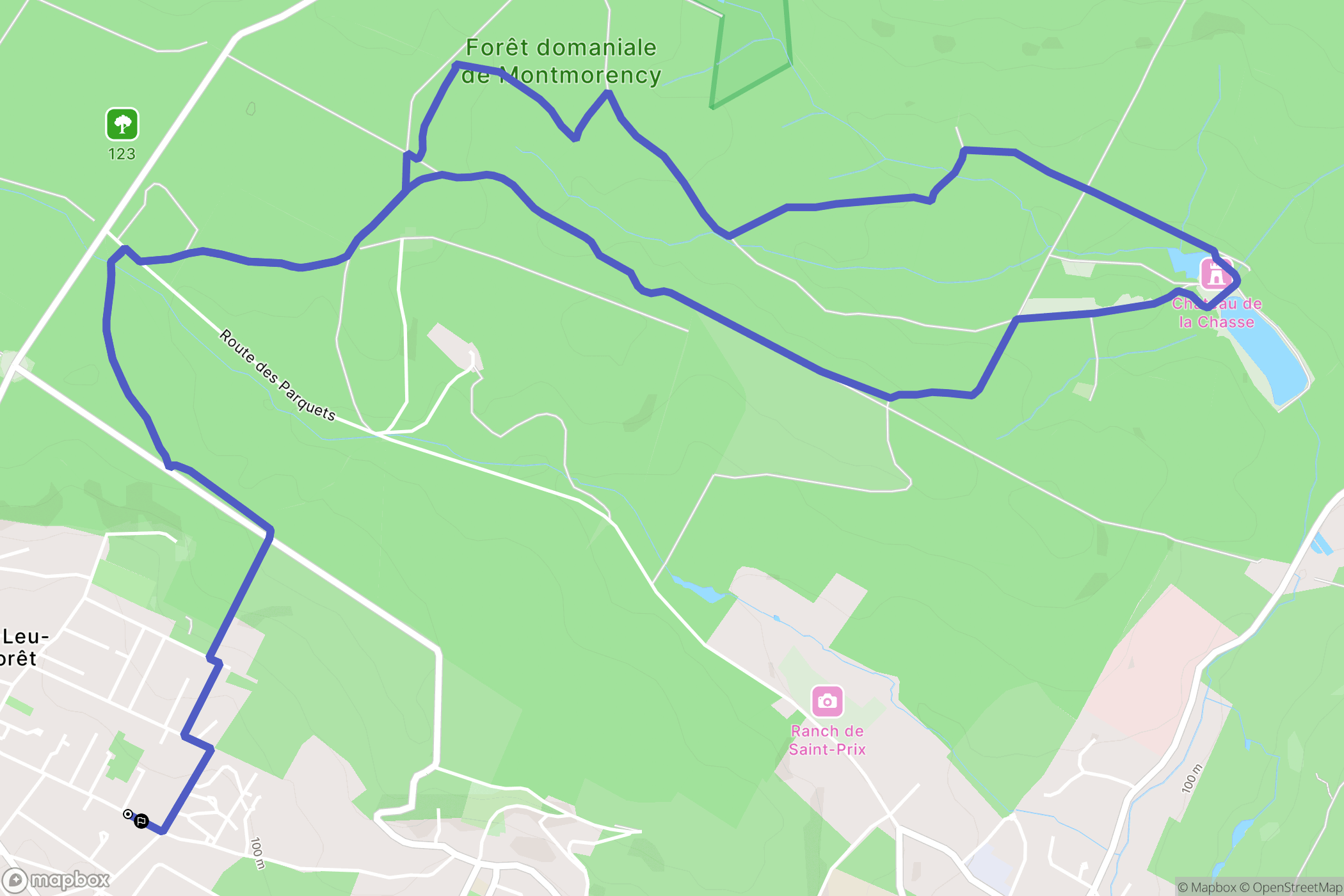 Saint-Leu-la-Forêt : carte du parcours de randonnée - France