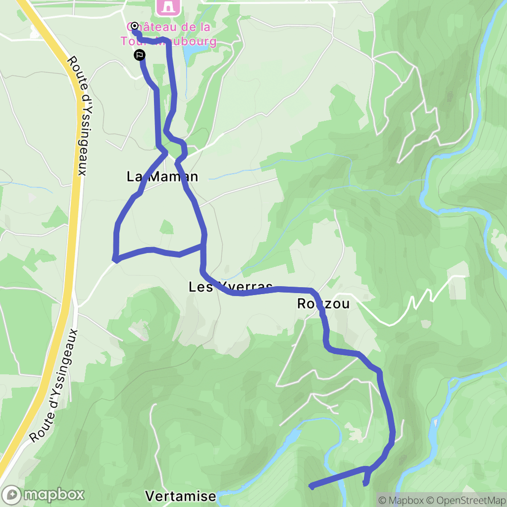 Loucéa : carte du parcours de randonnée - France
