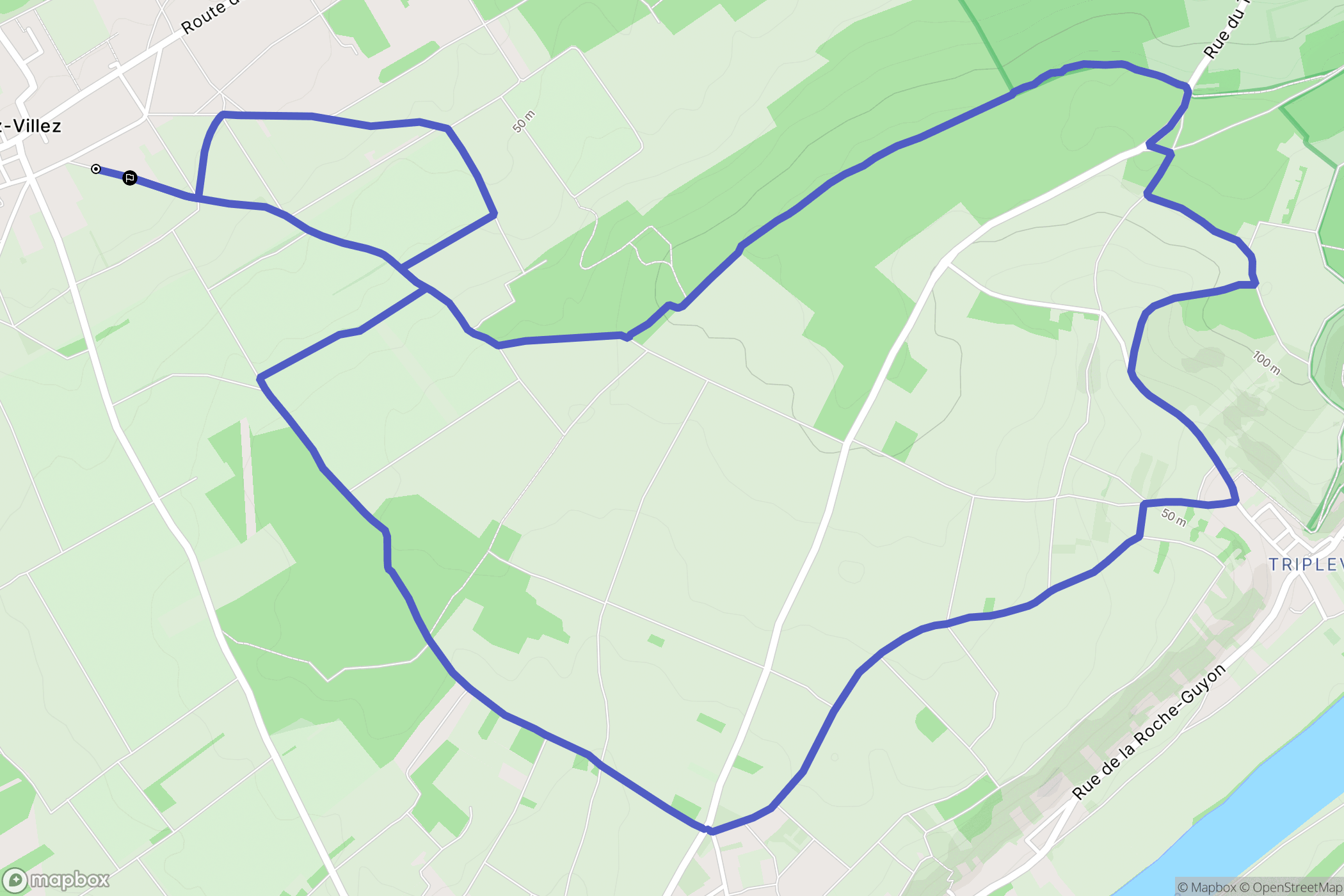 Limetz-Villez : carte du parcours de randonnée - France