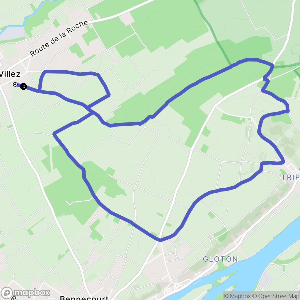 Limetz-Villez : carte du parcours de randonnée - France